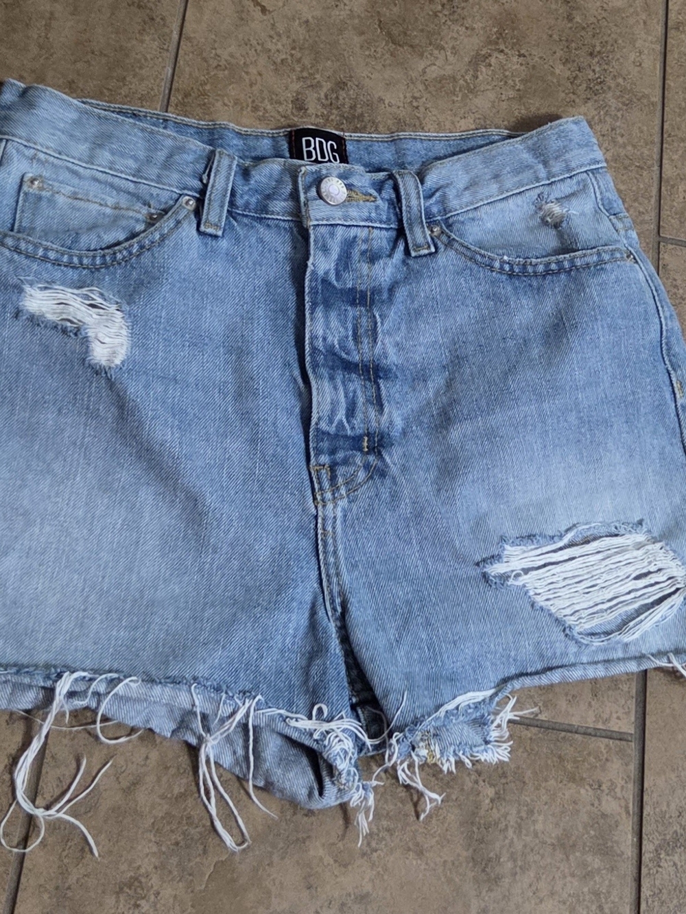BDG Light Blue Distressed Denim Women's Shorts